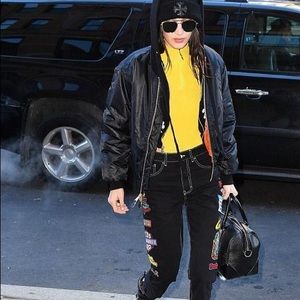 Danielle Guizio black bomber jacket